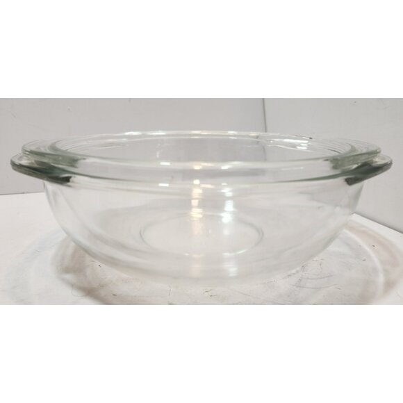 Vintage Classic Pyrex Clear Glass Bowl Nesting Set w/Handles 23 & 24 1.5 & 2 QT - Picture 6 of 15